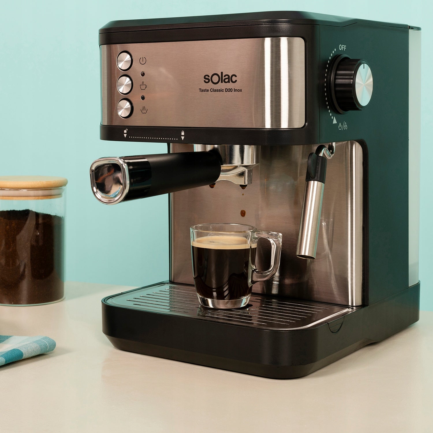 ESPRESSO MACHINE FOR COFFEE AUTOMATIC FLASK 20BAR 850W FROTHER SOLAC Brand Solac