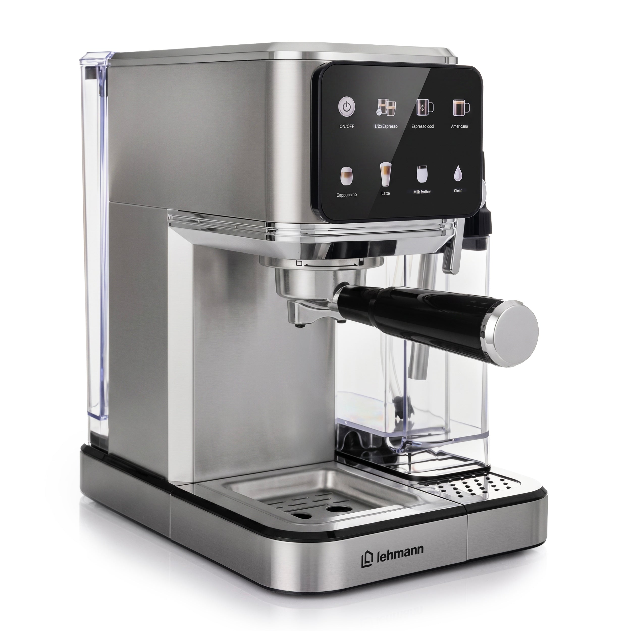 ESPRESSO MACHINE FOR COFFEE WITH A CONTAINER FOR FLASK MILK + CAPSULES Packaging status original