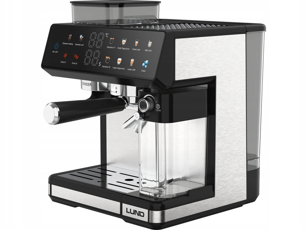 ESPRESSO MACHINE WITH FROTHER AND GRINDER 1350W 20bar LUND 11in1 FLASK Brand Lund