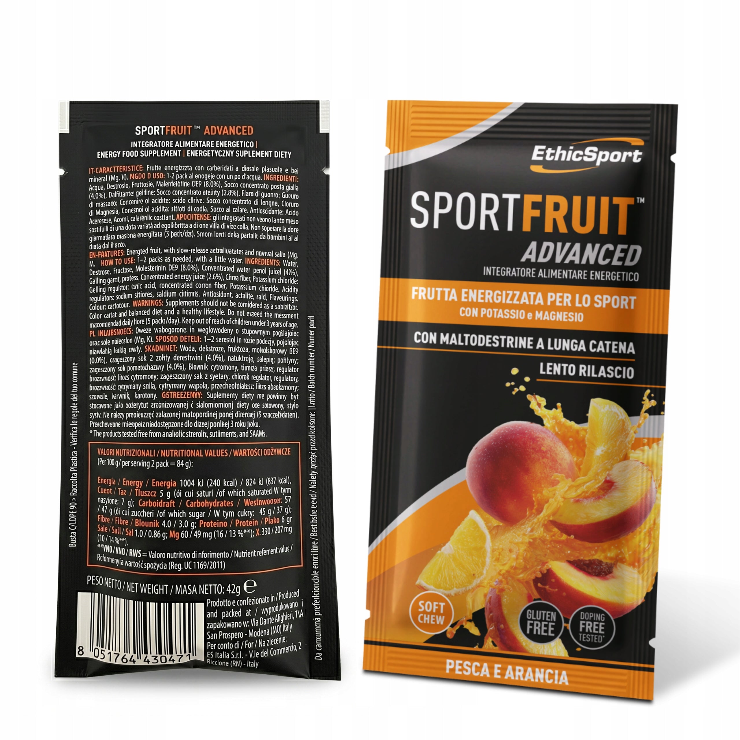 ETHICSPORT SPORT FRUIT ADVANCED JELLY ENERGY GEL 42G SET OF 8 Expiration date not specified