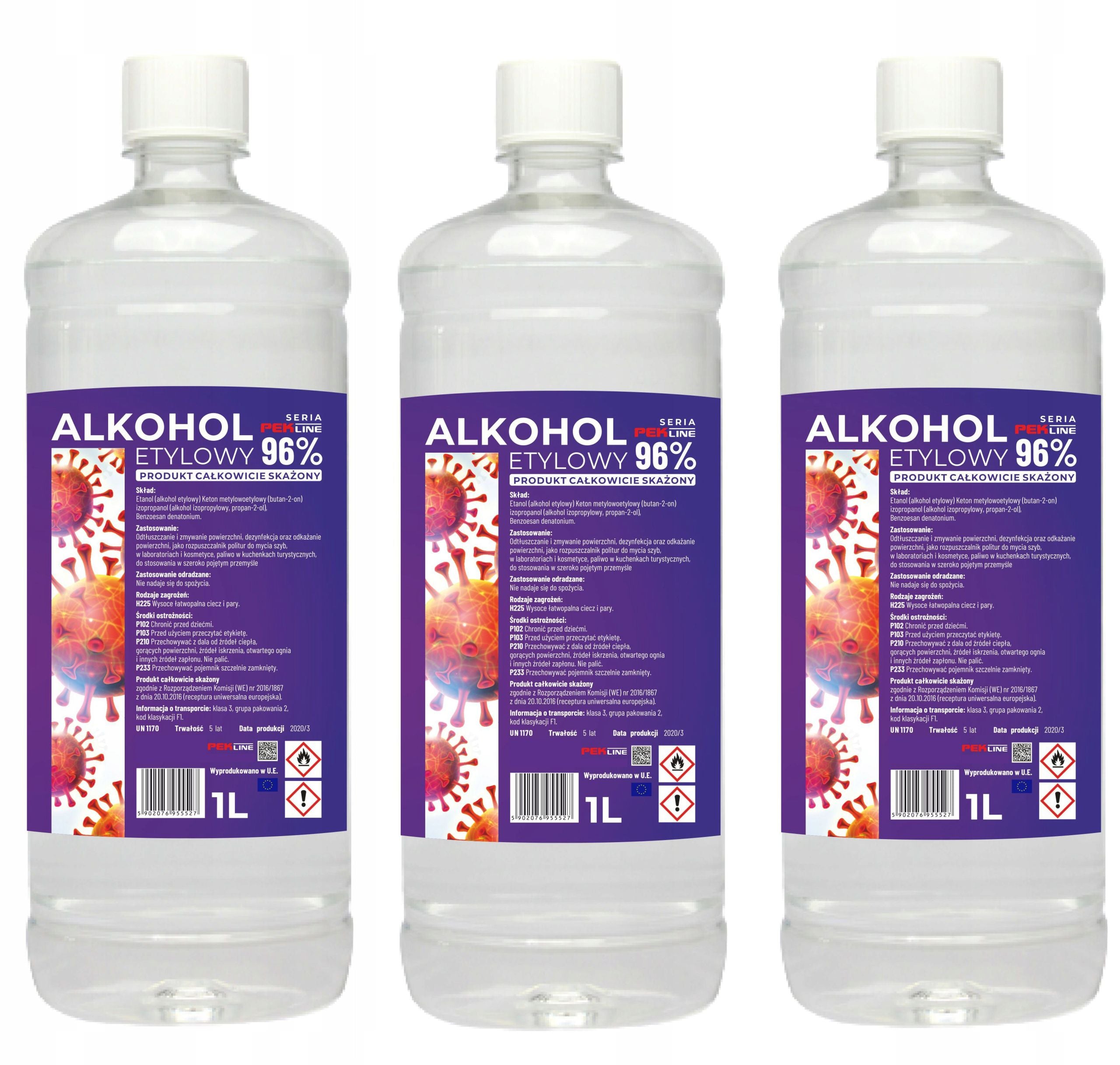 ETHYL ALCOHOL ETHANOL SPIRIT DISINFECTION 96% 3L