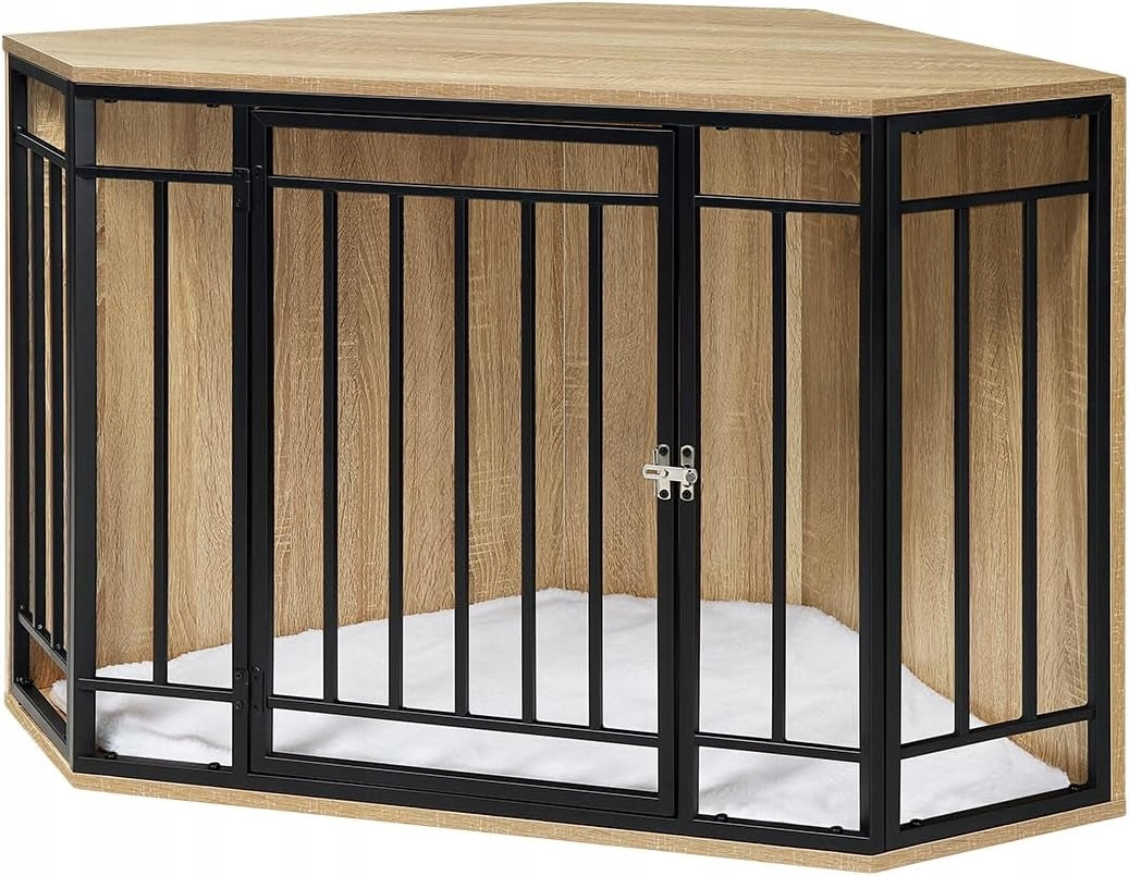 EUGAD CORNER DOG PLAYPEN HOME CAGE CABINET BOOKCASE 111 X 67 X 60 CM Product width 60 cm