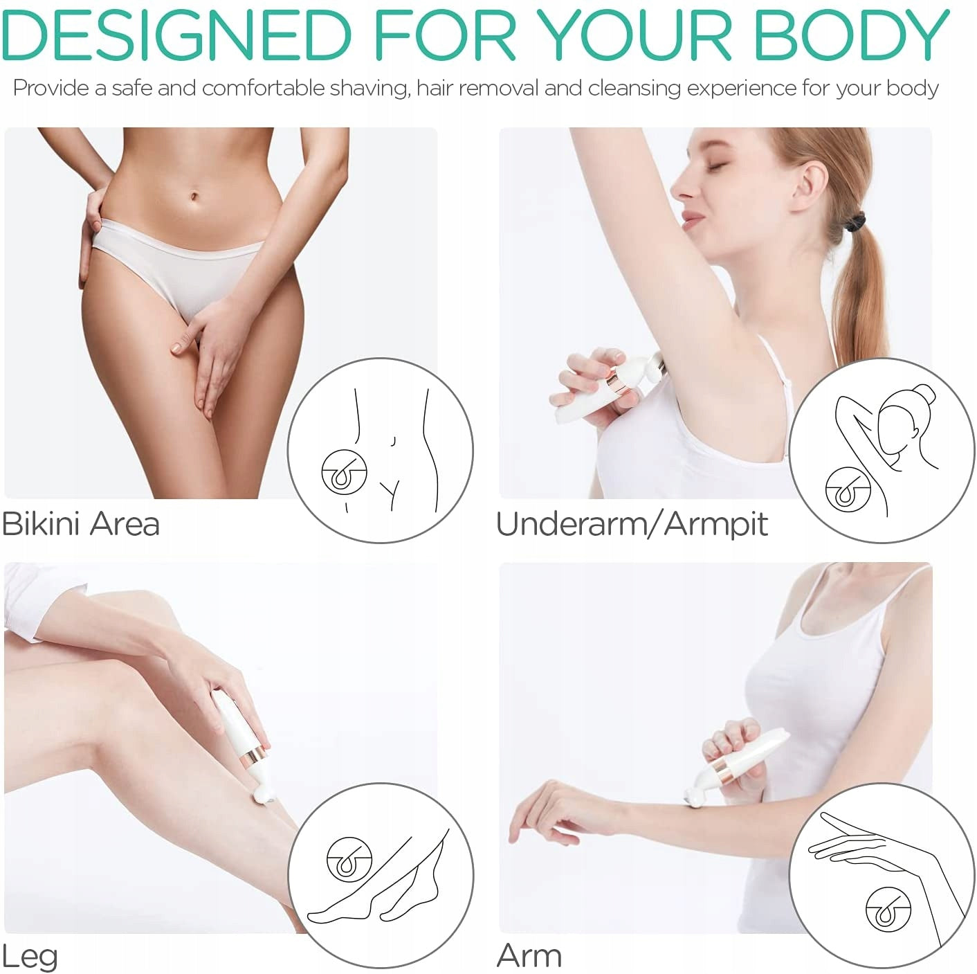 EUROBUY 4 in1 WOMEN'S SHAVER/BODY FACE BIKINI /UK Wireless operating time 30 min