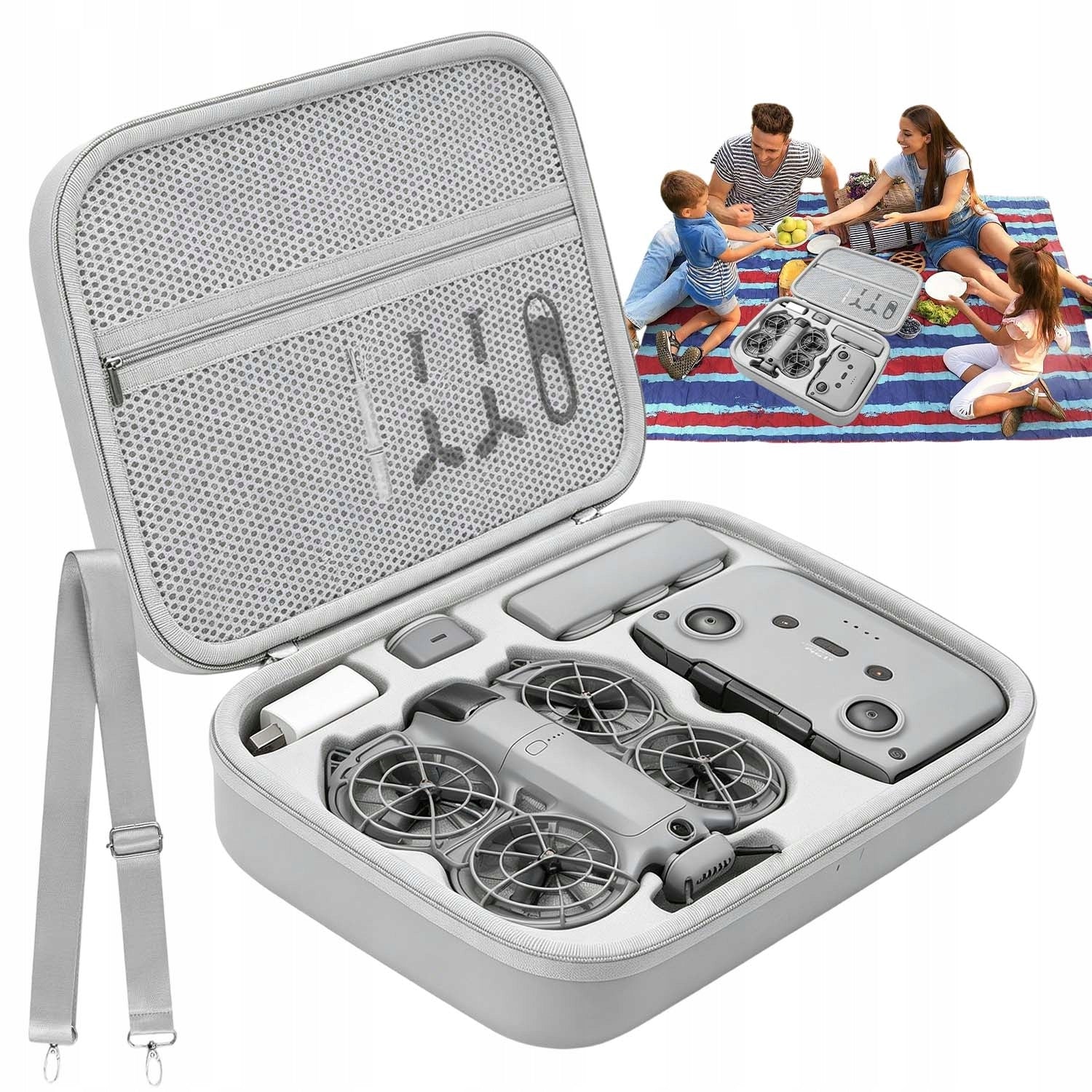 EVA DJI NEO2 PROTECTIVE HARD CASE GREY TRANSPORT CASE BAG