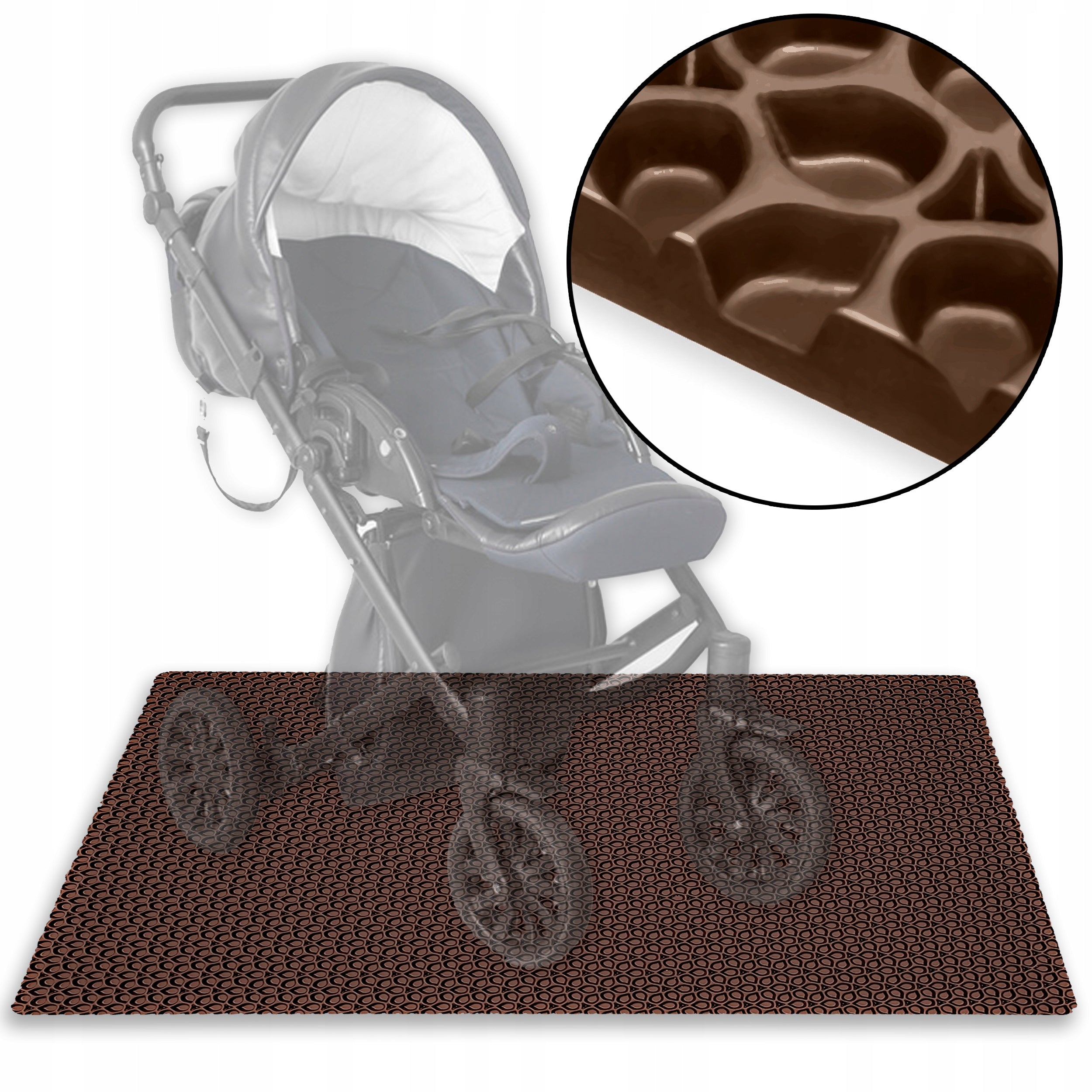 EVA MAT HOME Baby Stroller Protective Rug 100x70 - BROWN