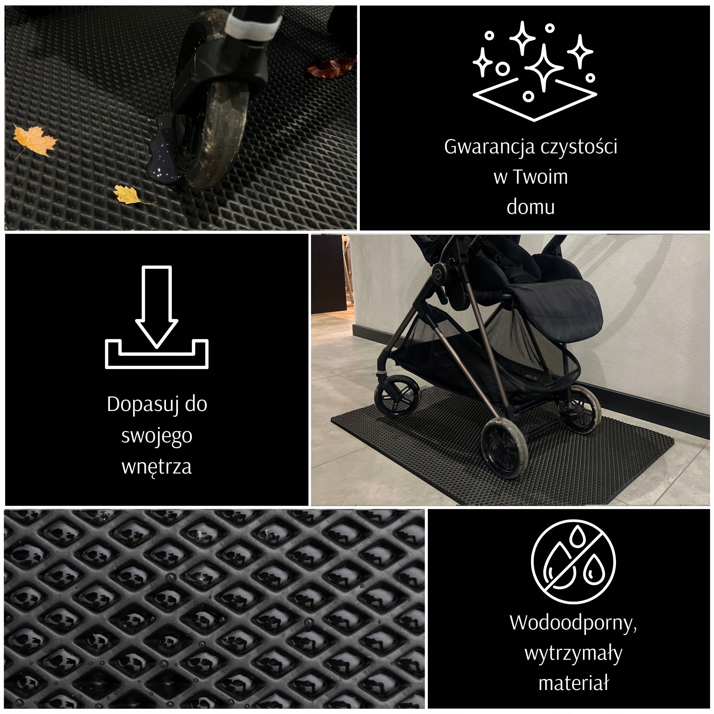 EVA MAT HOME Baby Stroller Protective Rug 100x70 - Black Brand no brand