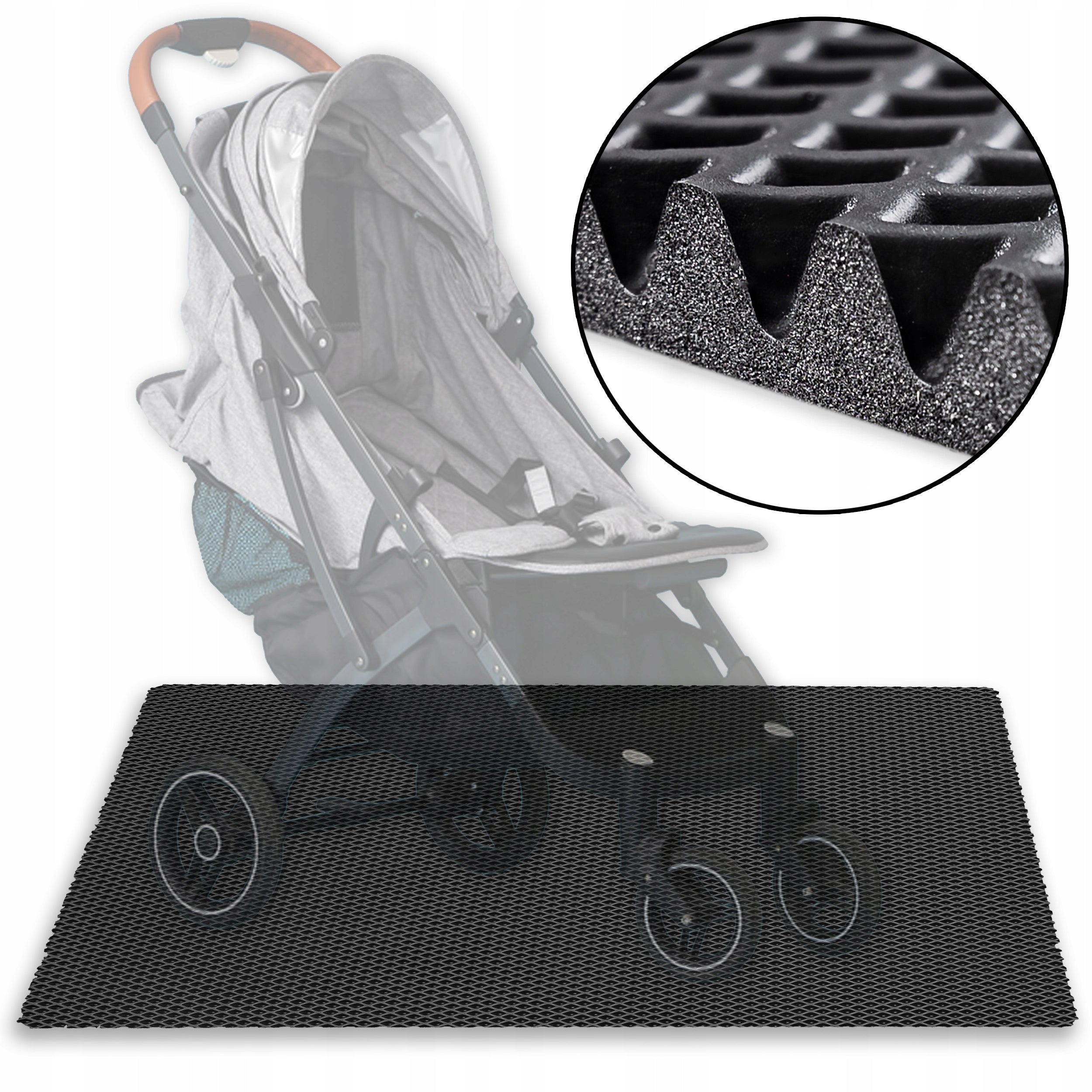 EVA MAT HOME Baby Stroller Protective Rug 100x70 - Black
