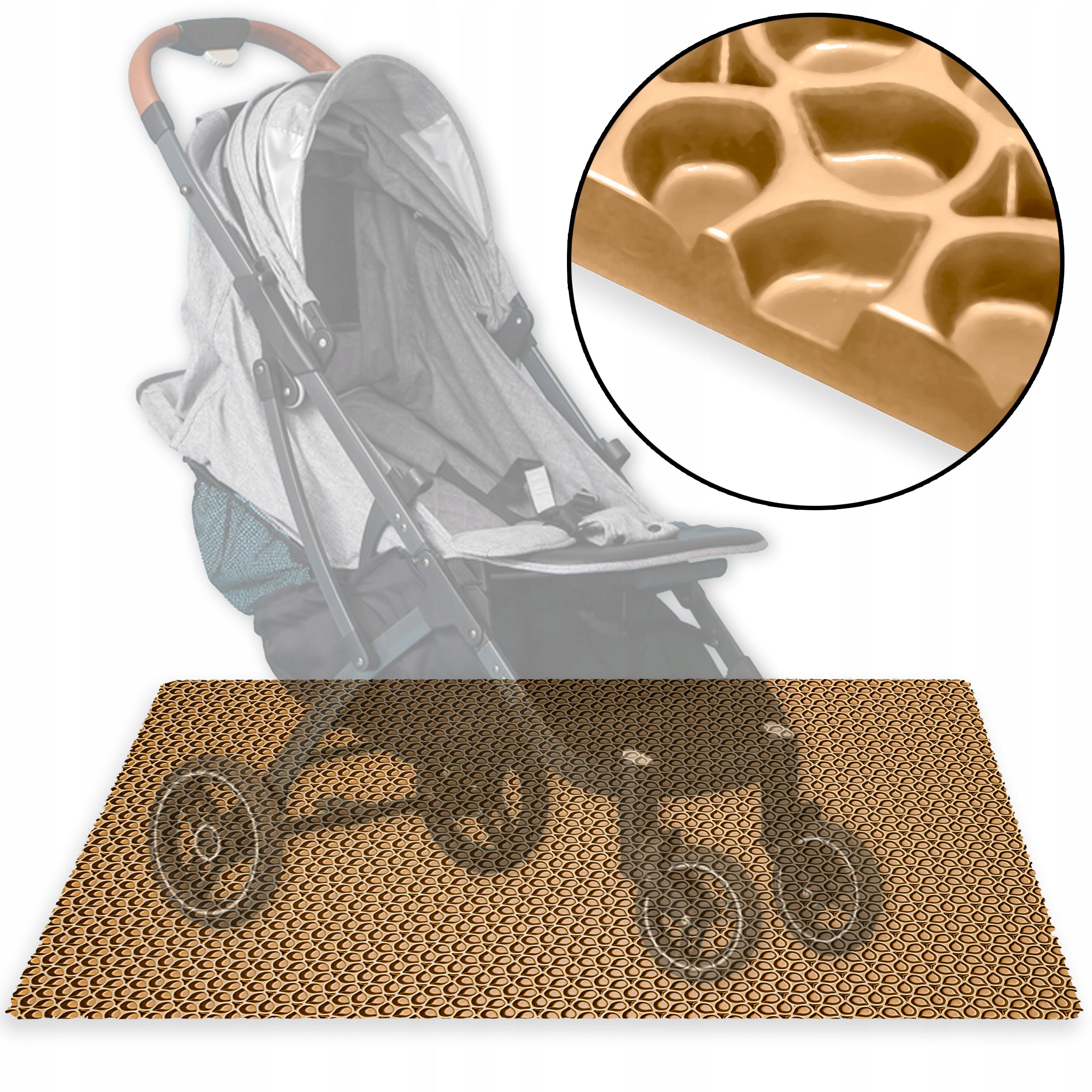 EVA mat HOME protective rug for children's stroller 100x70 - BEIGE