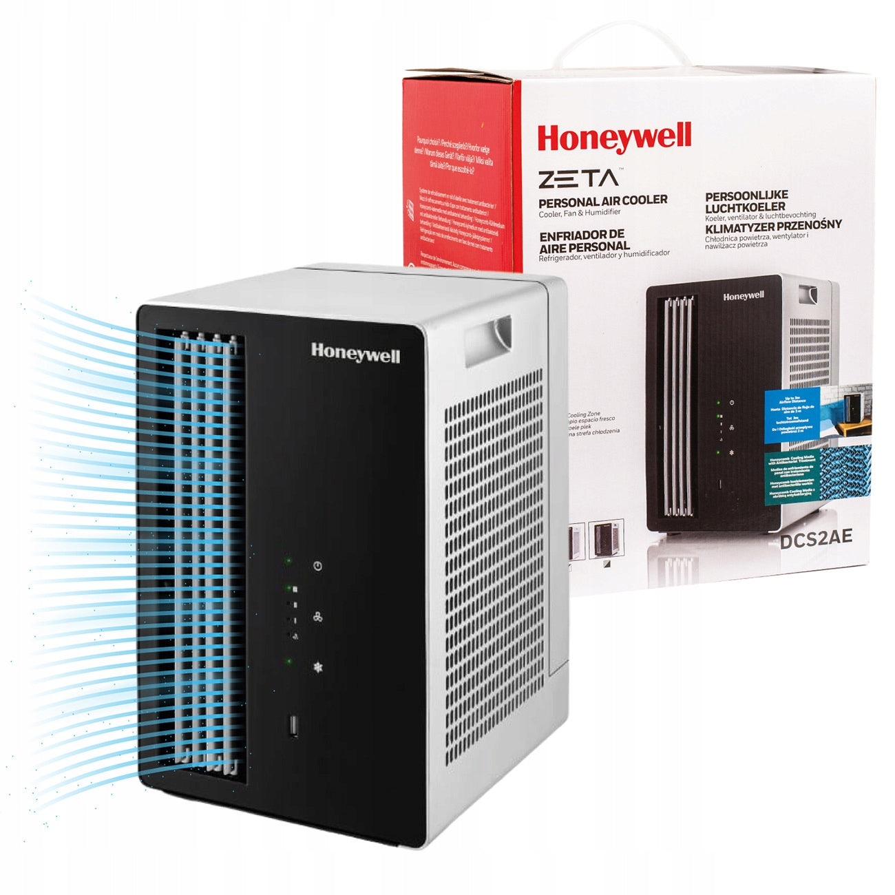 EVAPORATIVE AIR CONDITIONER DESK FAN HUMIDIFIER 3IN1 HONEYWELL ZETA