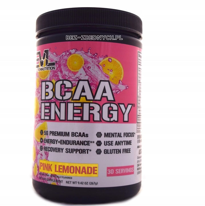 EVL Evlution Nutrition BCAA Energy 267g RECOVERY AMINO ACIDS PINK LEMONADE