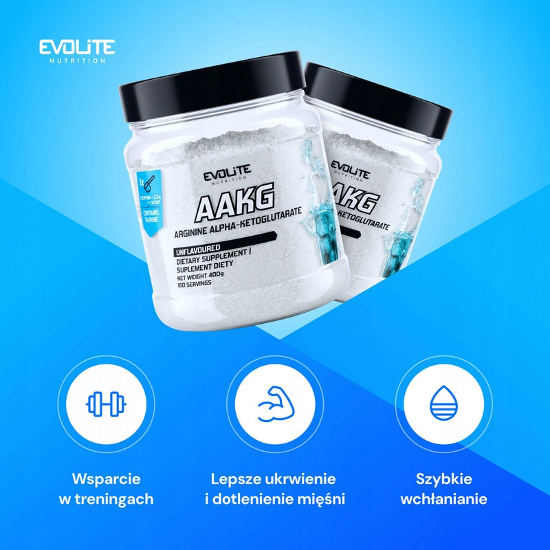EVOLITE AAKG 400g PURE Natural ARGININE ARGI PUMP GH Booster Nitrogen Expiration date at least 1 year from the date of purchase