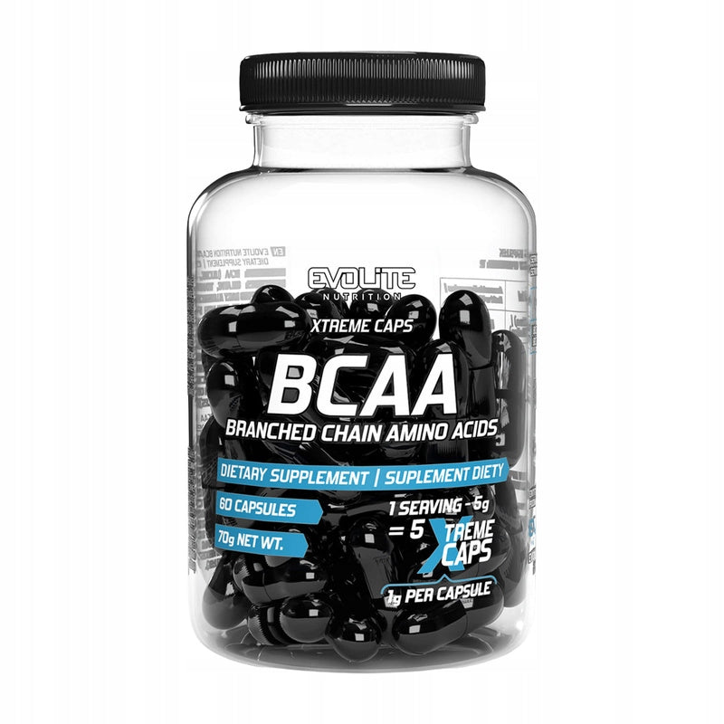 EVOLITE BCAA 2:1:1 60 kaps 1000mg Amino EXOGENOUS Leucine Valine Isolethine Packaging status original