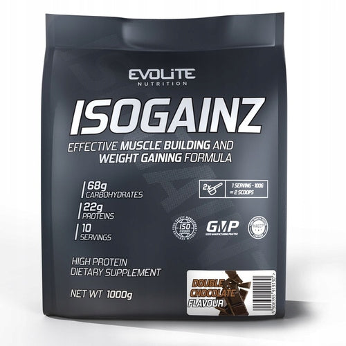 EVOLITE IsoGainz 1000g Gainer Conditioner for Mase Carbohydrates + Protein WPC WPI Expiration date at least six months from the date of purchase