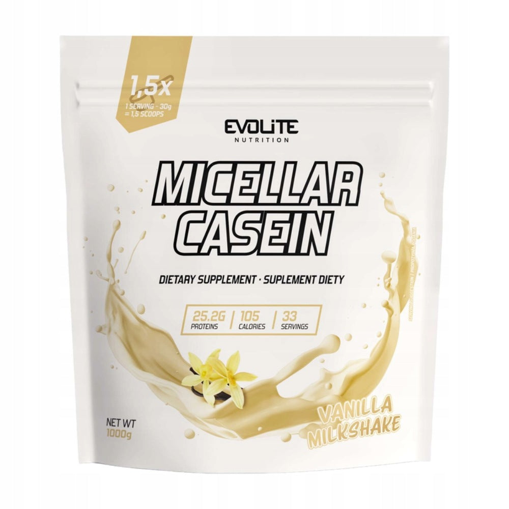 EVOLITE MICELLAR CASEIN 1000g PROTEIN SUPPLEMENT CASEIN HIGH PROTEIN MASS Expiration date at least six months from the date of purchase