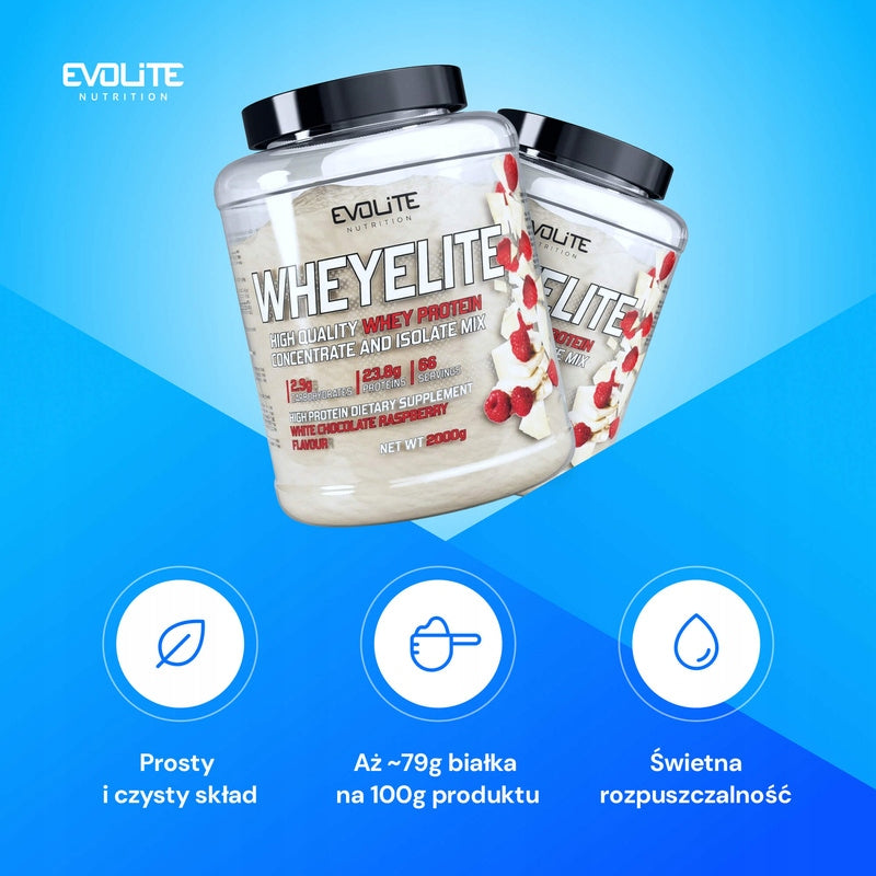 EVOLITE WHEYELITE 2kg PROTEIN WPC80 WPI WHEY Protein Regeneration Brand Evolite Nutrition