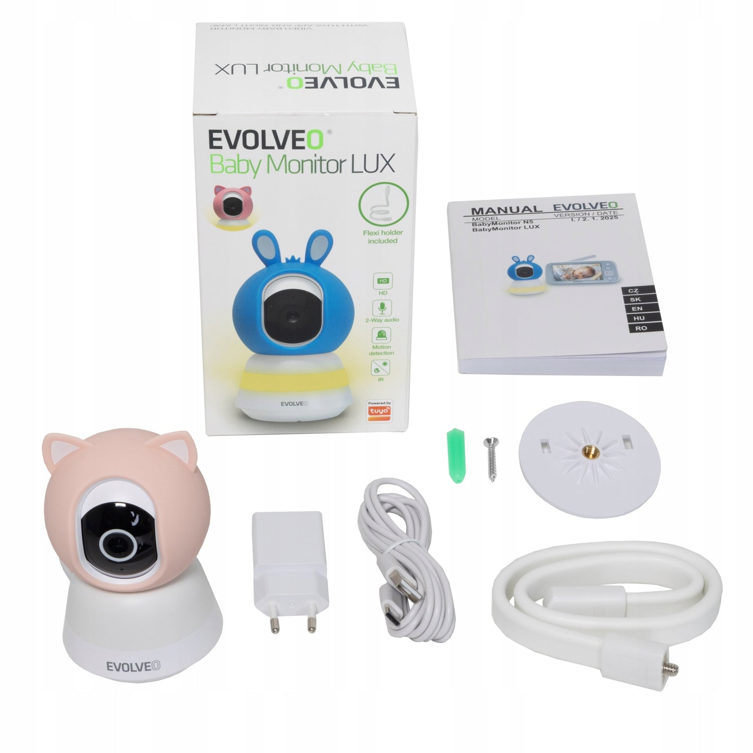 EVOLVEO Baby Monitor LUX růžová Functions camera