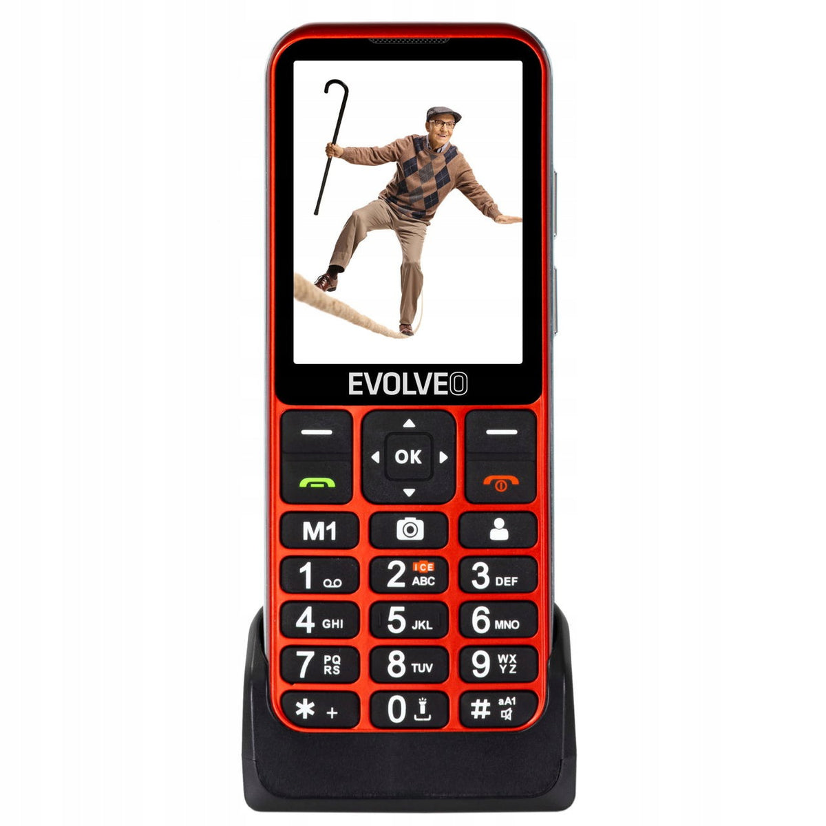 EVOLVEO EasyPhone LT, mobilní telefon pro seniory s nabíjecím stojánkem