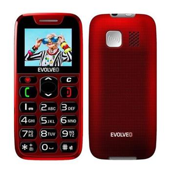 EVOLVEO EasyPhone, mobilní telefon pro seniory s nabíjecím stojánkem, červe