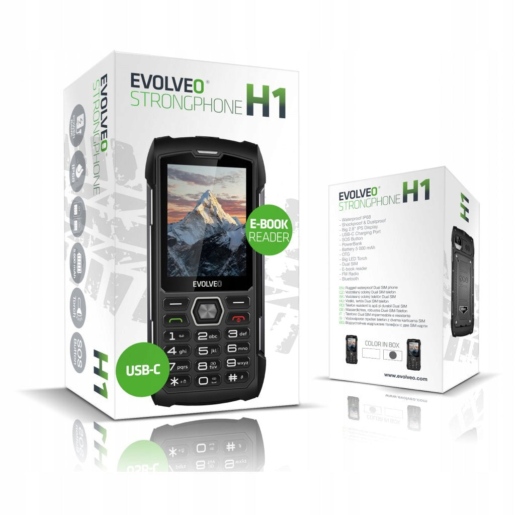 EVOLVEO StrongPhone H1 černo-stříbrný Brand Evolveo