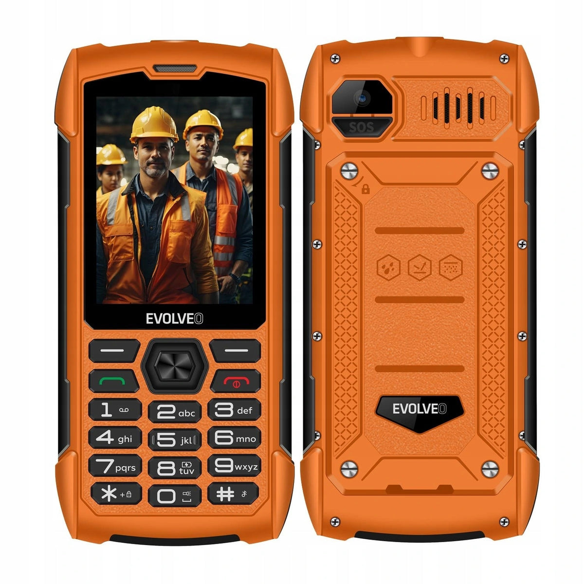 EVOLVEO StrongPhone H1, waterproof and durable Dual SIM phone, pomarańc