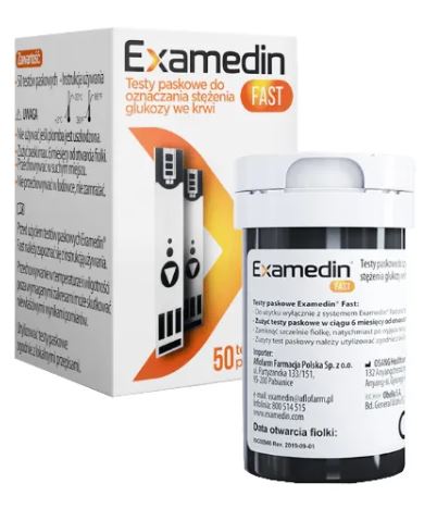 EXAMEDIN FAST GLUCOSE TEST STRIPS 50 PIECES