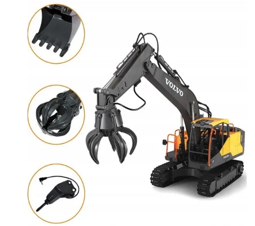 EXCAVATOR BULLDOZER VOLVO REMOTE CONTROLLED RC 3IN1 E568 INTERCHANGEABLE TOOLS 3IN1 Manufacturer code E568-003