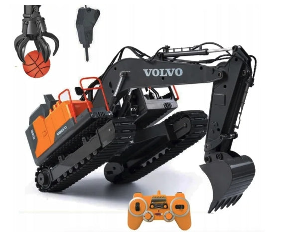 EXCAVATOR BULLDOZER VOLVO REMOTE CONTROLLED RC 3IN1 E568 INTERCHANGEABLE TOOLS 3IN1