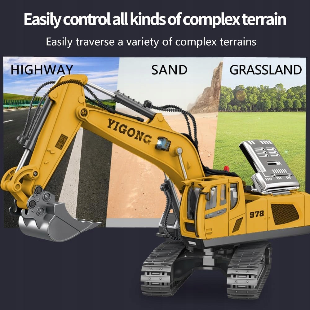 EXCAVATOR RC 1:20 CONSTRUCTION VEHICLE REMOTE CONTROLLED WITH METAL SHOVEL Brand Pan i Pani Gadżet