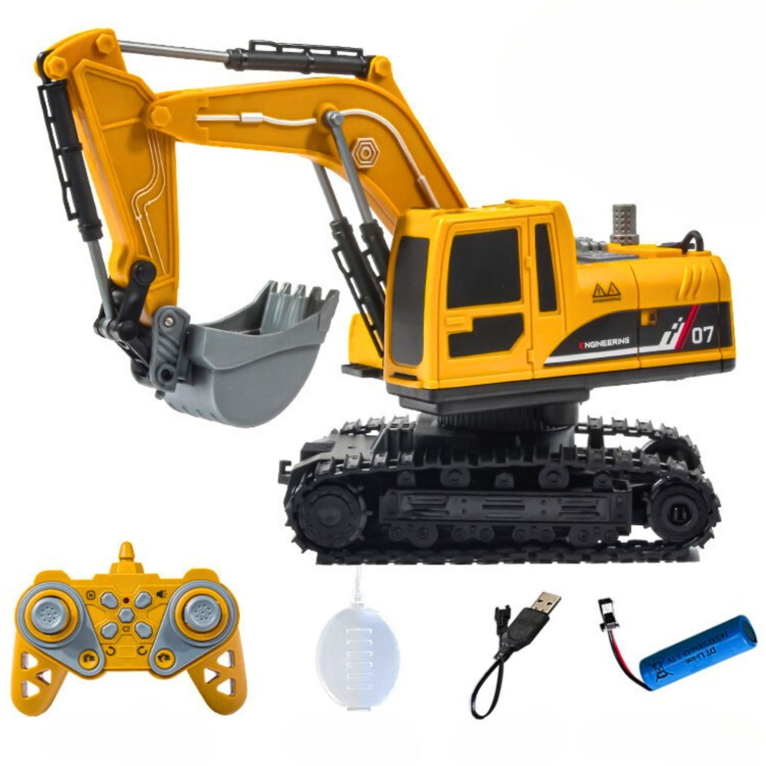 EXCAVATOR REMOTE CONTROLLED ON TRACKS TOY WITH SMOKE 1:22 R/C REMOTE CONTROL Manufacturer code Z ruchomą łyżką