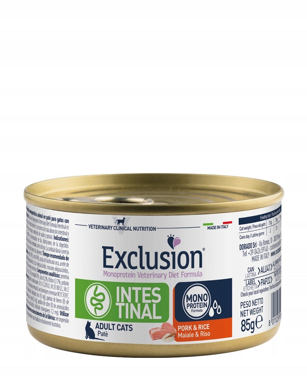 EXCLUSION for cat Intestinal pork and rice 85g