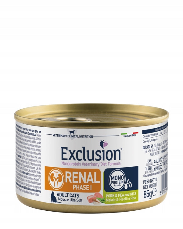 EXCLUSION for cat Renal Phase I - Pork & Peas & Rice 85g