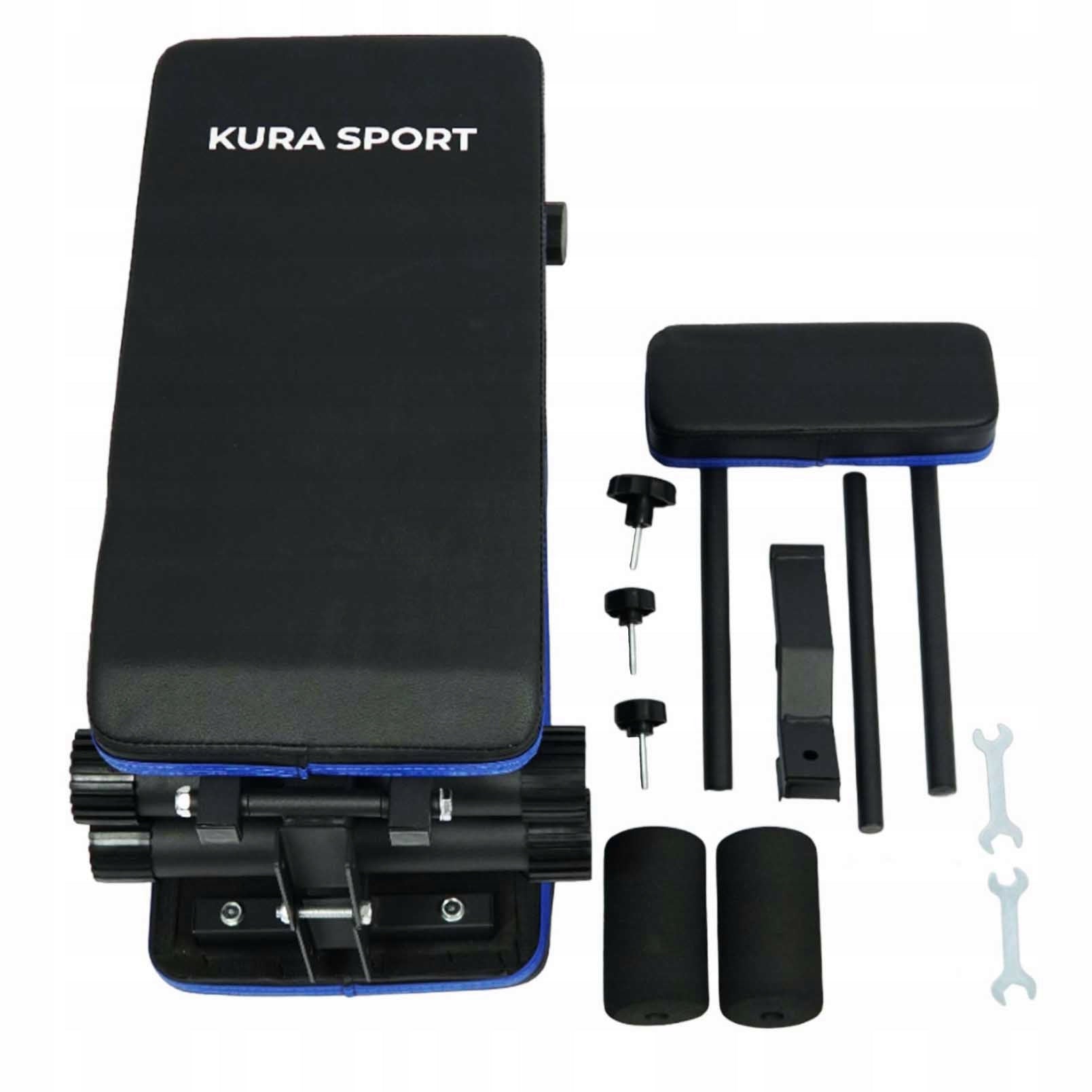 EXERCISE BENCH ADJUSTABLE FOLDING KURA SPORT Maximum user weight 250 kg
