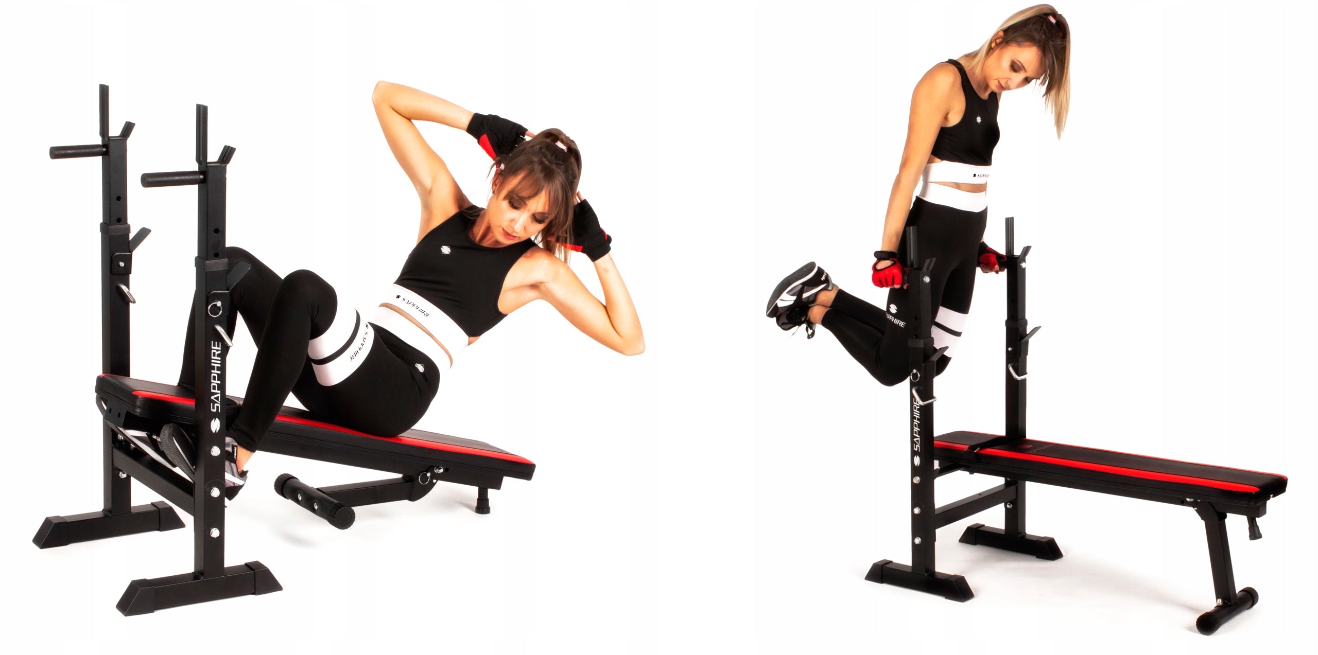 EXERCISE BENCH SIMPLE TRAINING WITH STANDS Slant FOLDING SAPPHIRE Brand Sapphire