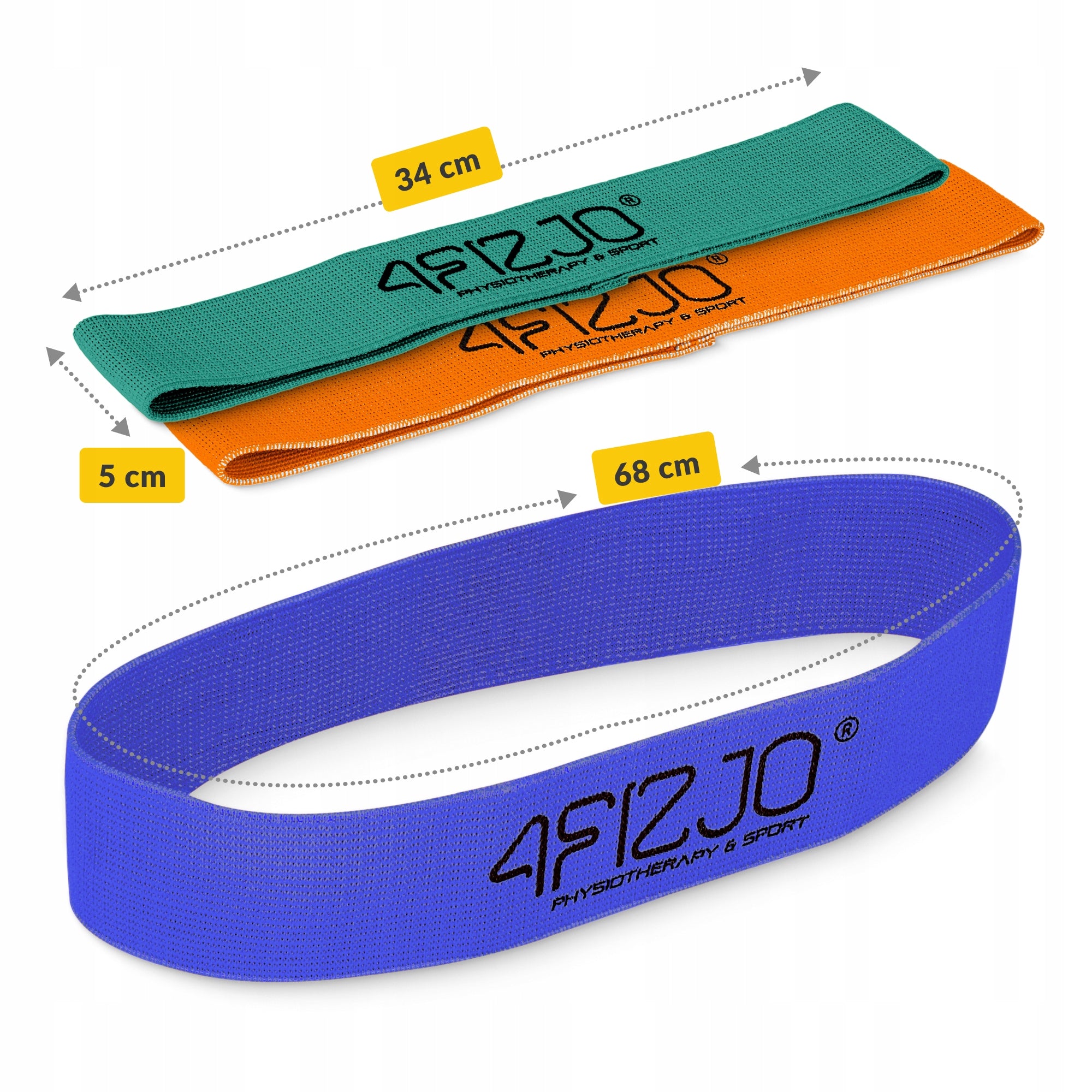 EXERCISE MATERIAL RUBBER FITNESS SET NON-SLIP FLEX BAND 3 PCS. Color multicolor