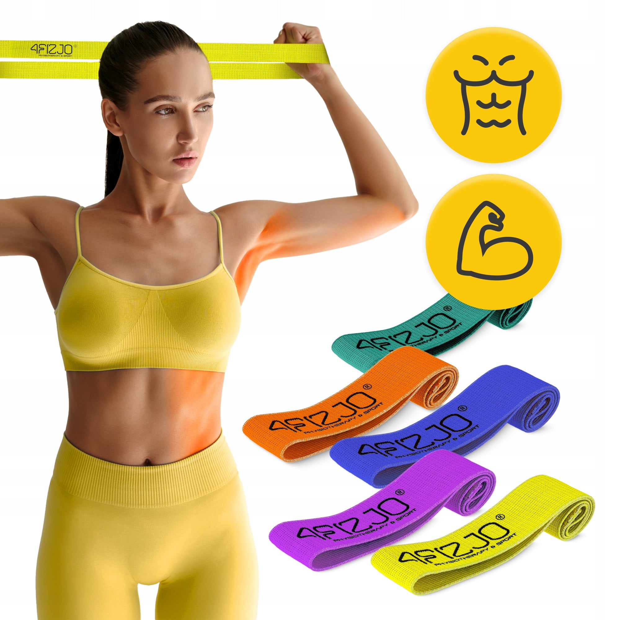 EXERCISE MATERIAL RUBBER FITNESS SET NON-SLIP FLEX BAND 5 PCS. EAN (GTIN) 5907739311689