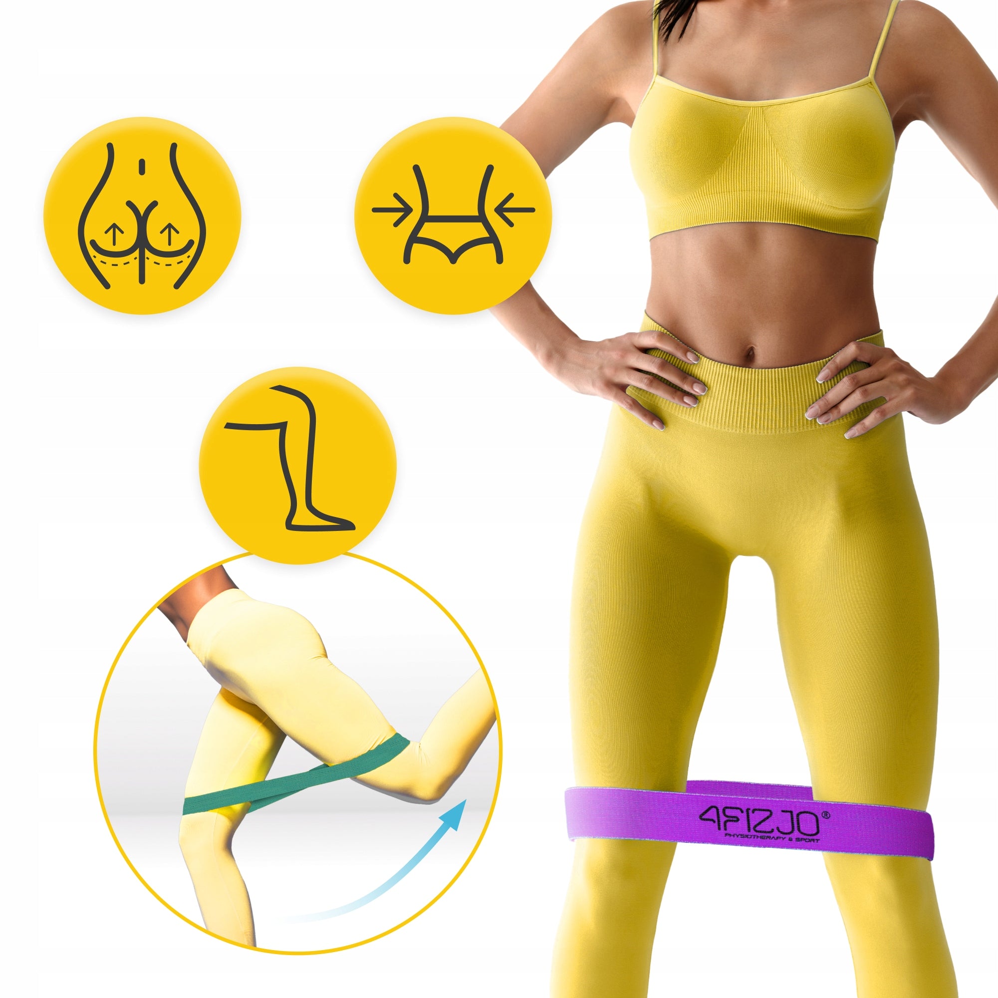 EXERCISE MATERIAL RUBBER FITNESS SET NON-SLIP FLEX BAND 5 PCS. Model Zestaw gum do ćwiczeń FLEX BAND