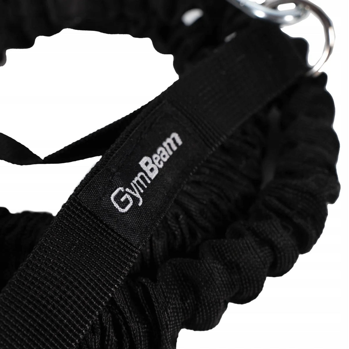 EXERCISE RESISTANCE TAPE WITH HANDLES LATEX BLACK GymBeam 15 kg Color black