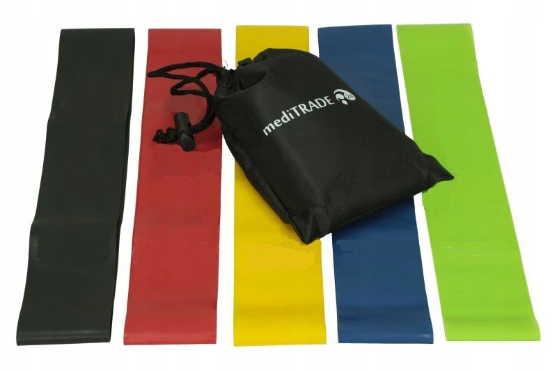 EXERCISE RUBBER MINI BAND SET OF 5 LATEX RUBBER RESISTANCE TAPE FITENSS