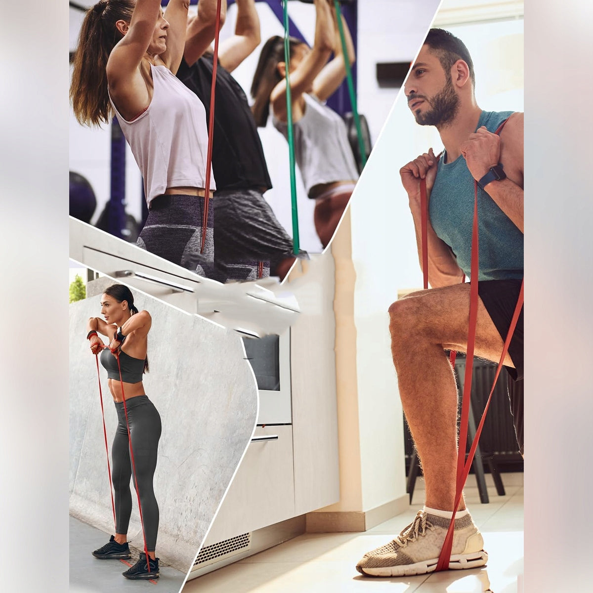 EXERCISE RUBBER POWER BAND RESISTANCE BANDS FITNESS CROSSFIT STRONG DURABLE Brand no brand
