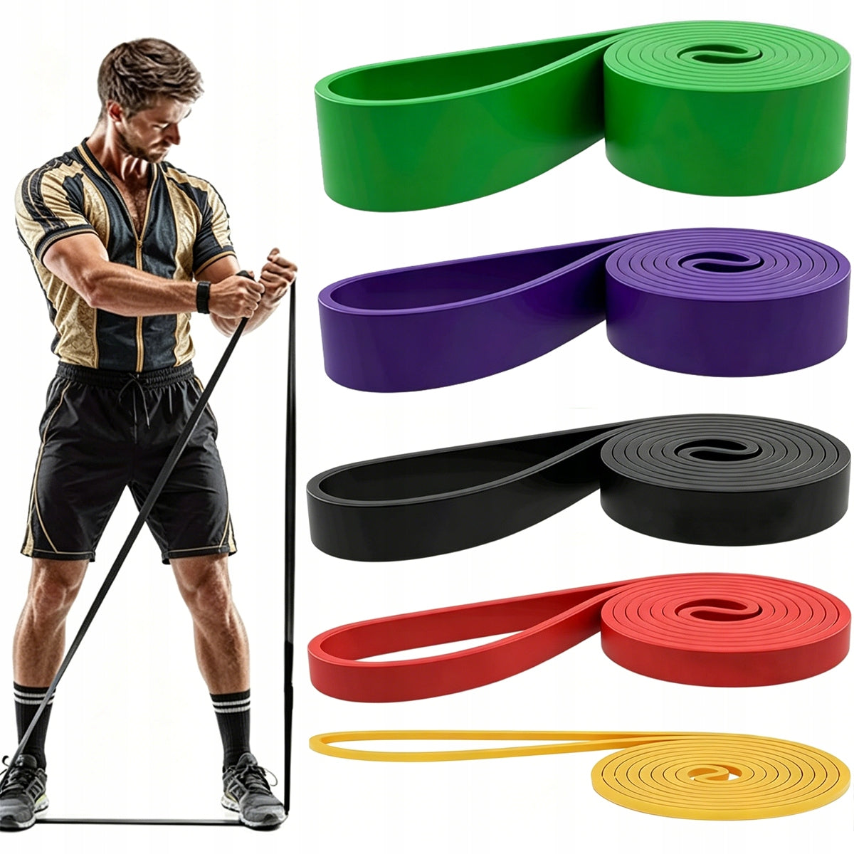 EXERCISE RUBBER POWER BAND RESISTANCE BANDS FITNESS CROSSFIT STRONG DURABLE