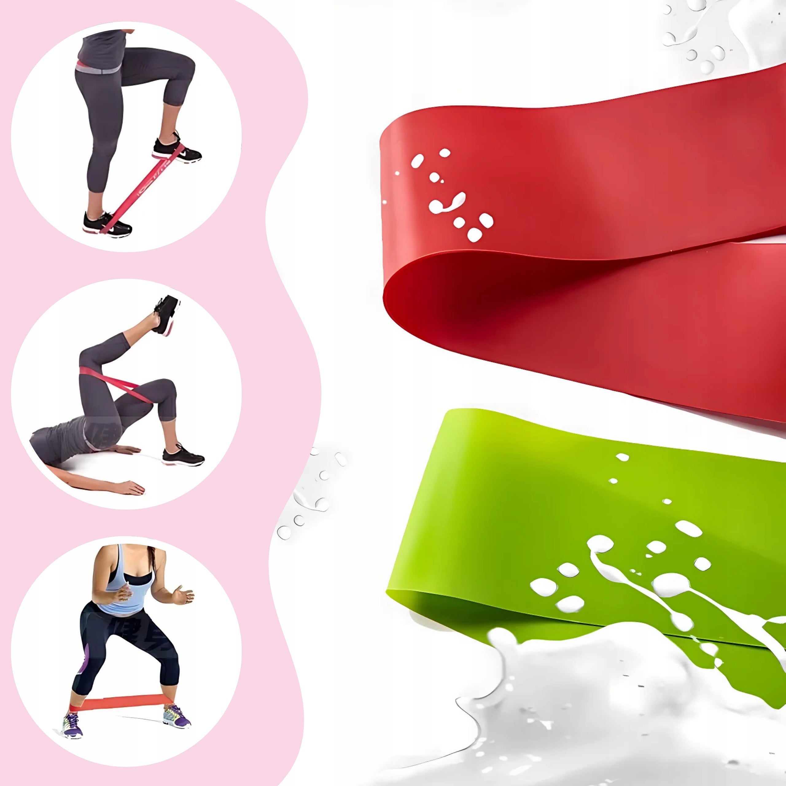 EXERCISE RUBBER RESISTANCE POWER BAND FITNESS TAPE REHABILITATION 5 PIECES Packaging status original