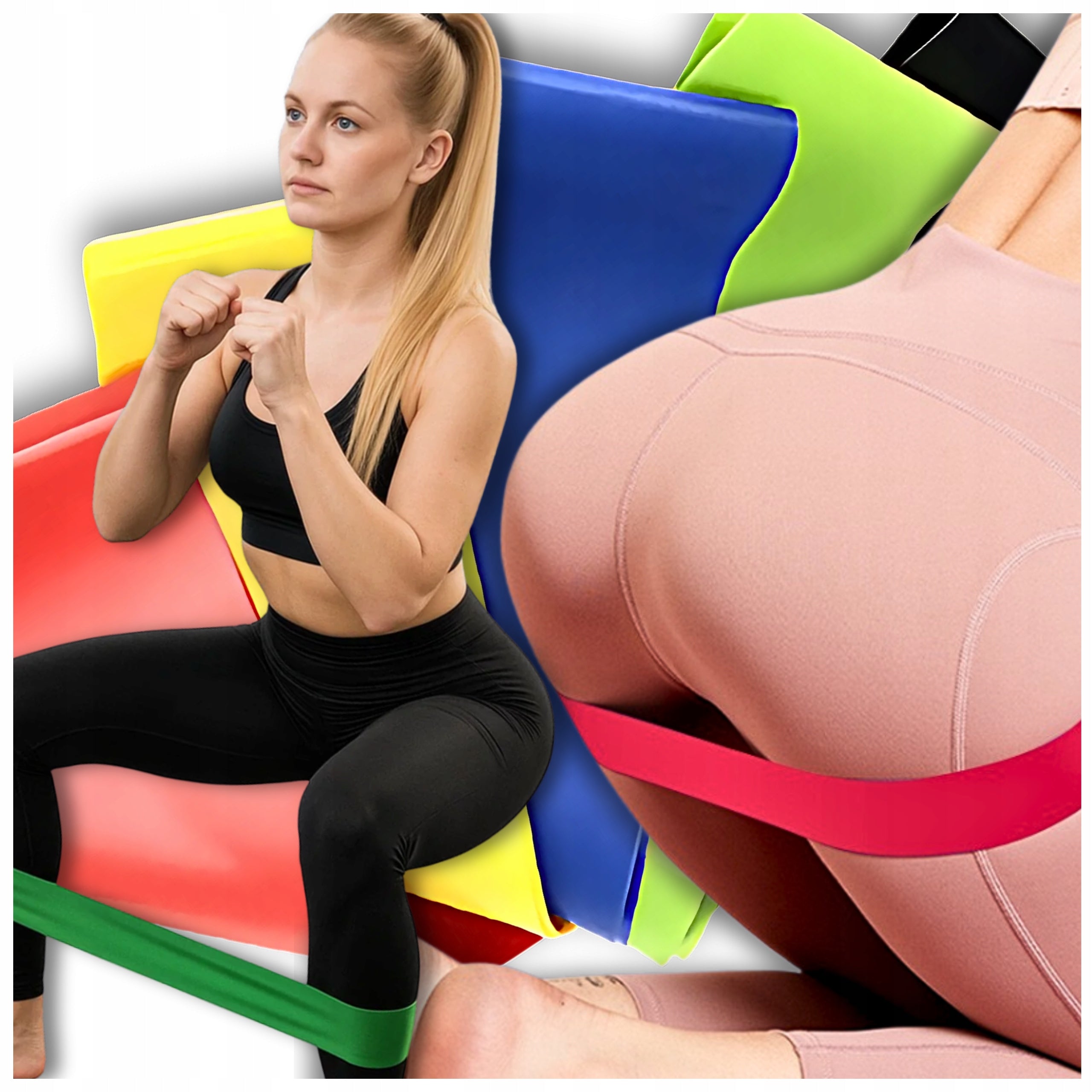 EXERCISE RUBBER RESISTANCE POWER BAND FITNESS TAPE REHABILITATION 5 PIECES