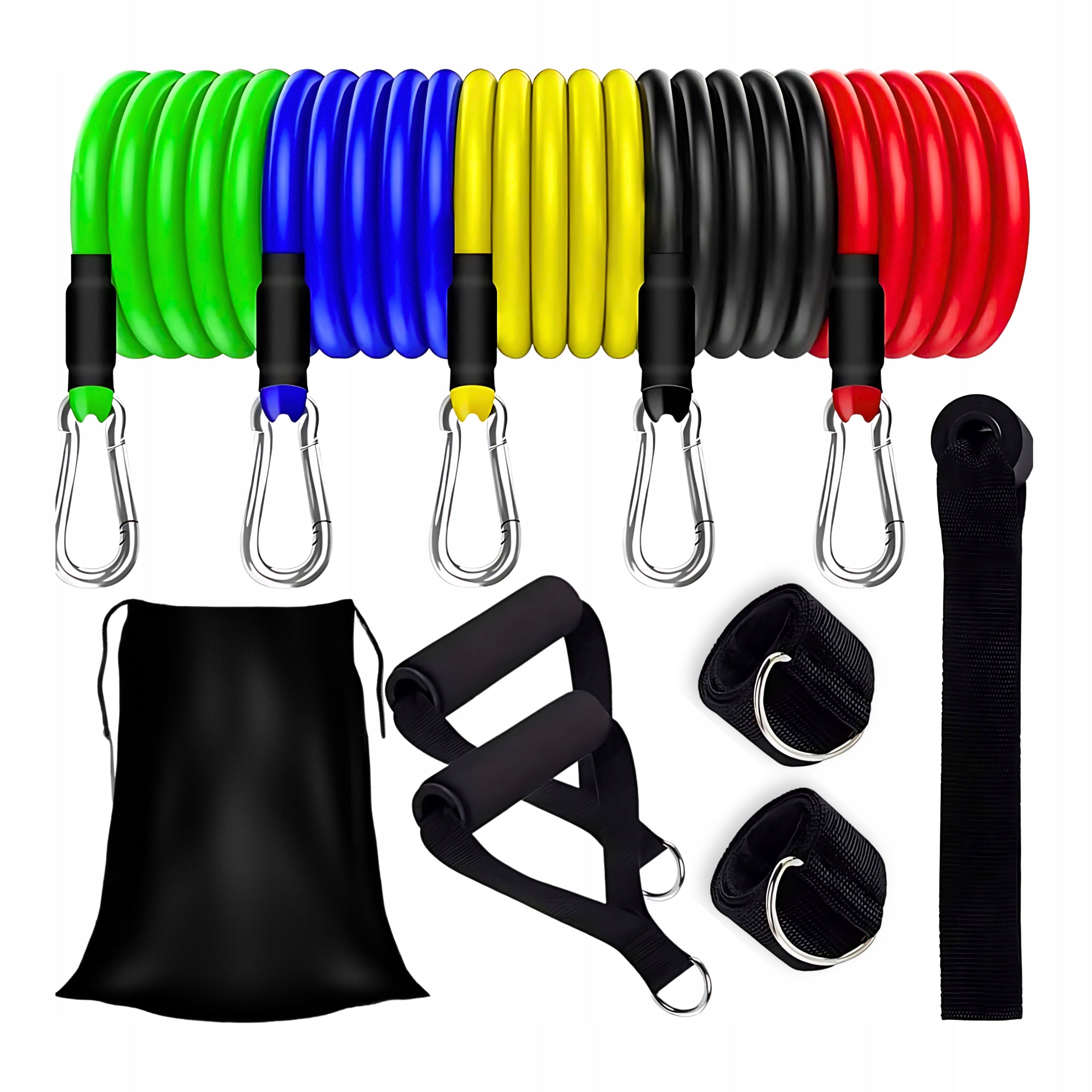 EXERCISE RUBBER RESISTANCE TRAINING BANDS DURABLE STRONG 5 DIFFERENT LOADS