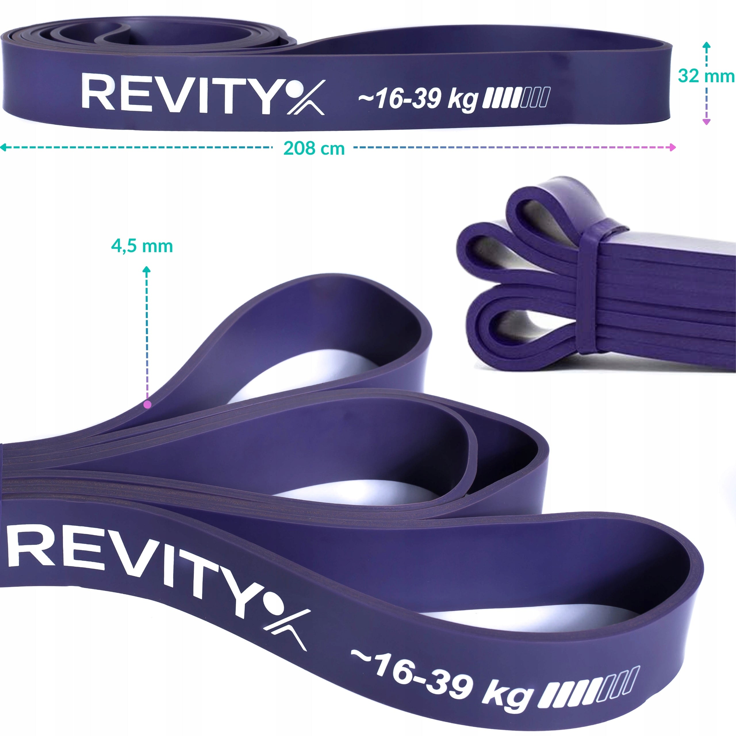 EXERCISE RUBBER REVITY 16-39 KG PREMIUM A+ PULL-UP RESISTANCE BAND Kind rubber