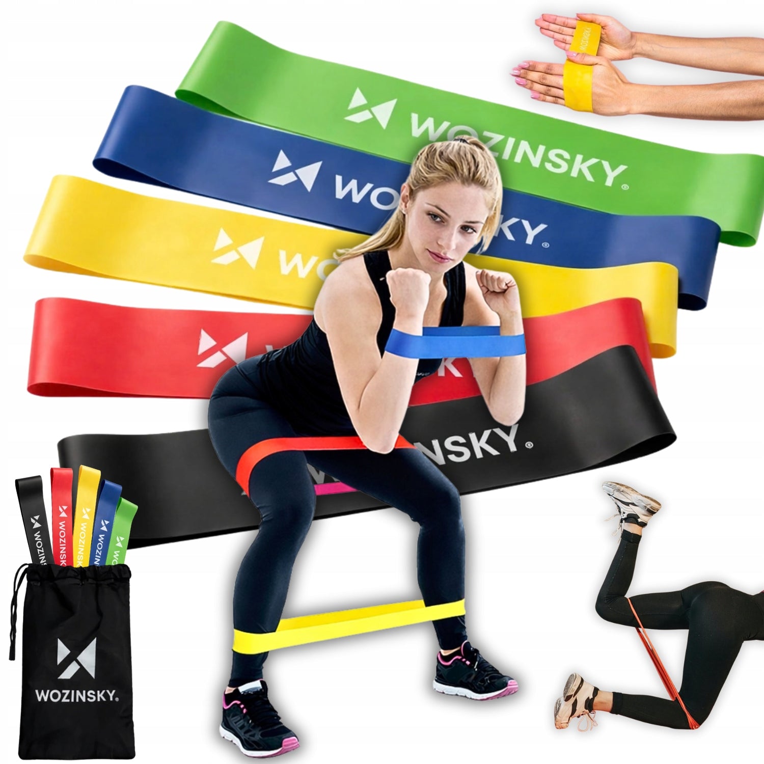 EXERCISE RUBBERS CROSSFIT RESISTANCE BANDS TPE 5 PACK FITNESS POWER BAND