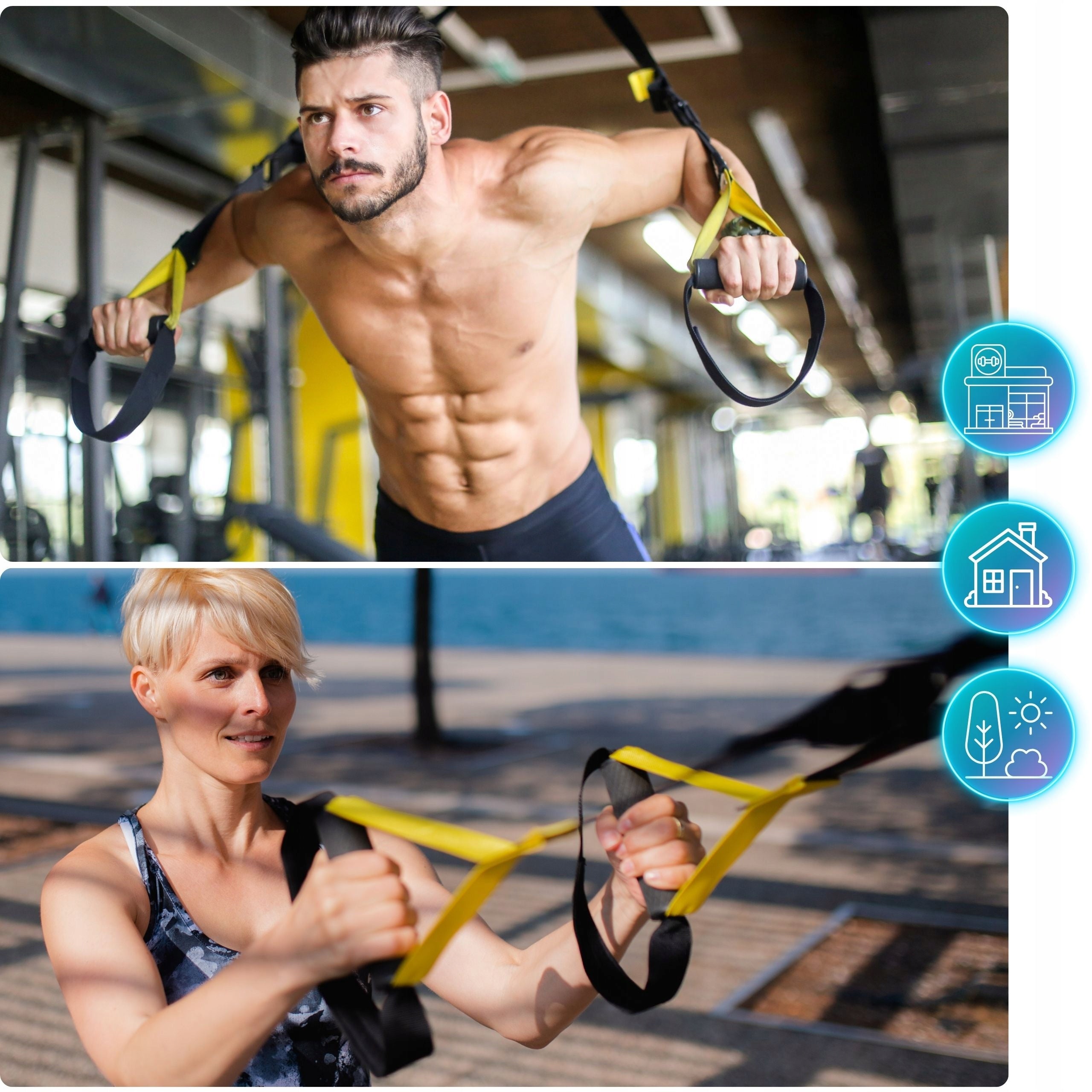 EXERCISE TAPES CROSS TRAINING BELTS WITH ACCESSORIES HIGH QUALITY Resistance 1–160 kg