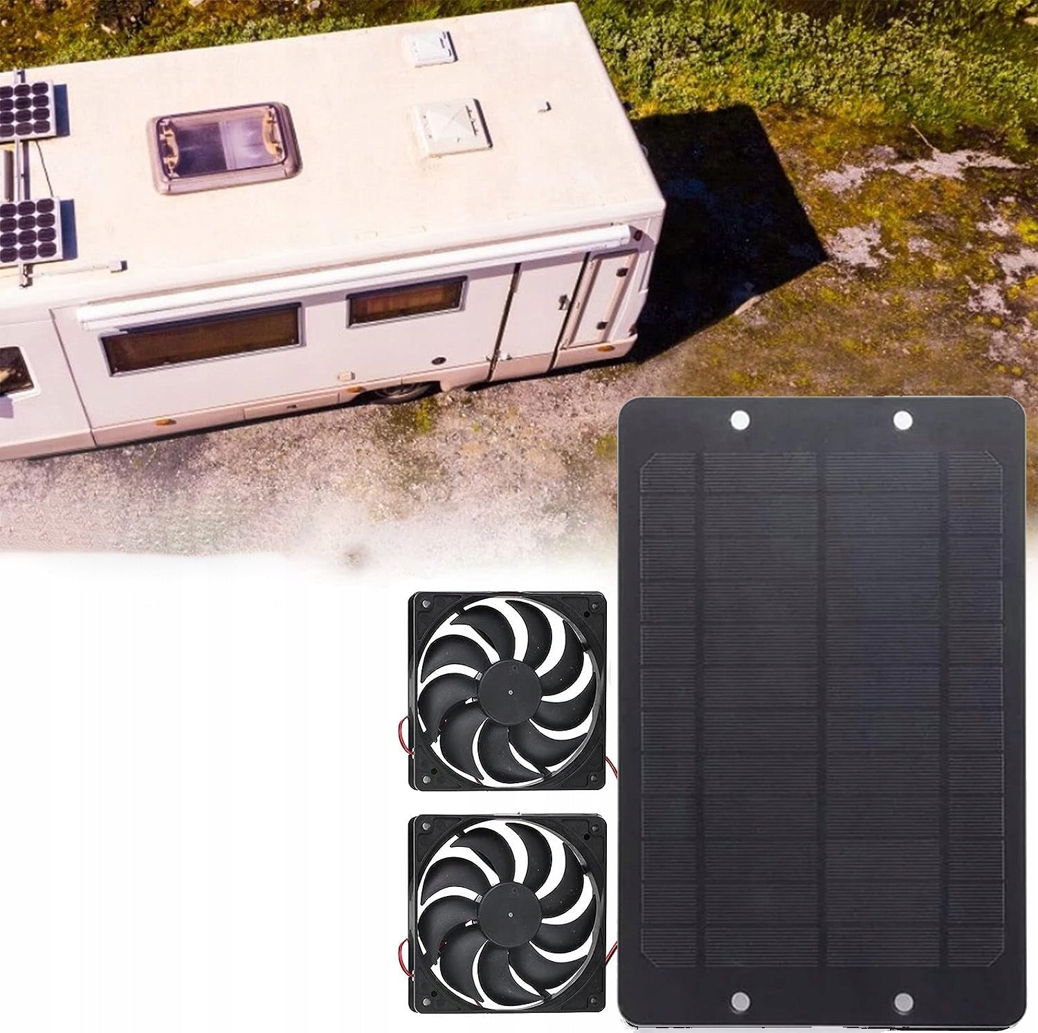 EXHAUST FAN WITH SOLAR PANEL, SOLAR POWERED Product weight with unit packaging 0.56 kg