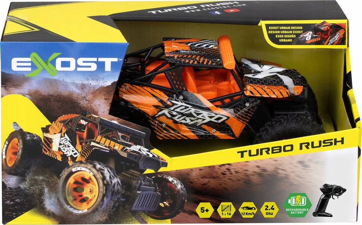 EXOST TURBO RUSH VEHICLE OFF-ROAD VEHICLE BATTERY REMOTE CONTROLLED 20675 Brand Exost