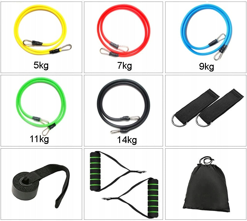 EXPANDER Set of 5 Resistance Rubbers for Exercise Expander 5-46KG Brand no brand