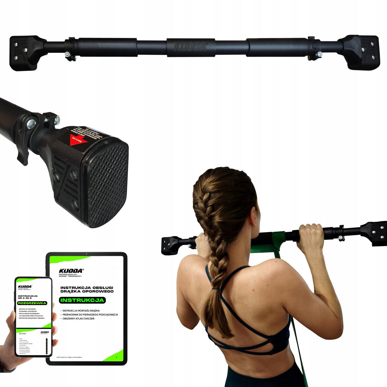 EXPANSION BAR ADJUSTABLE STEEL FOR PULL-UP EXERCISES 200 KG SOLID